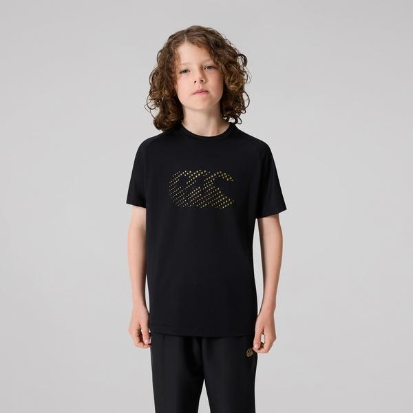 canterbury of new zealand KIDS TEMPO+ TRAINING T-SHIRT BLACK