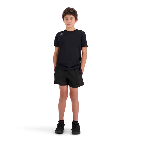 Canterbury Of New Zealand KIDS VAPODRI SHORT SLEEVE TEMPO T-SHIRT IN BLACK