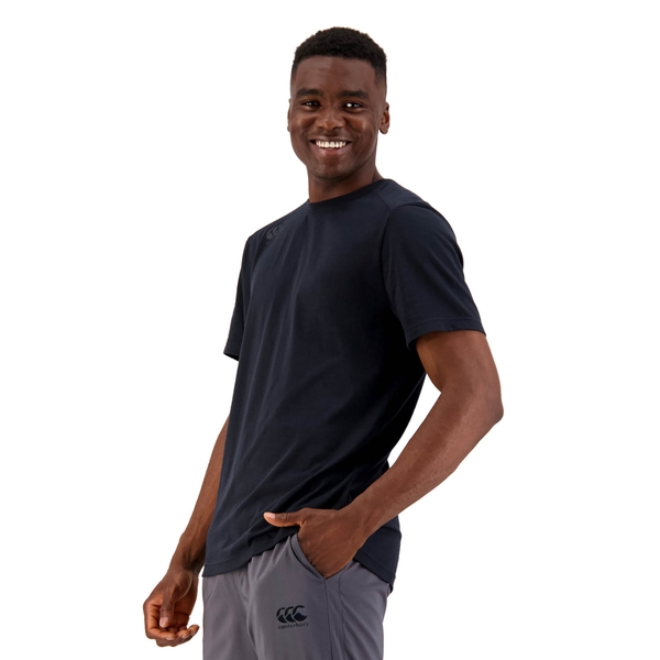Canterbury Of New Zealand MEN'S VAPODRI SHORT SLEEVE TEMPO T-SHIRT IN JET BLACK