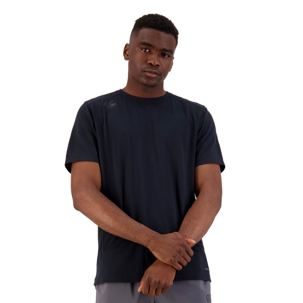 canterbury of new zealand MEN'S VAPODRI SHORT SLEEVE TEMPO T-SHIRT IN JET BLACK