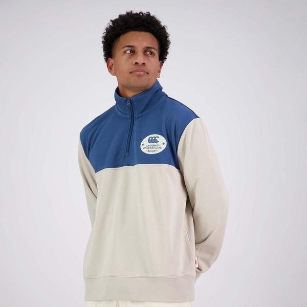 canterbury of new zealand MENS CCC QUARTER-ZIP SWEATER SILVER