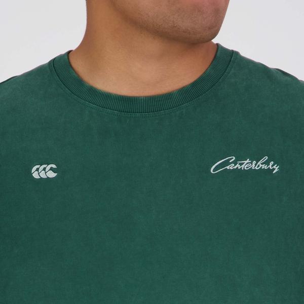 Canterbury Of New Zealand MENS CCC SCRIPT WASHED T-SHIRT GREEN