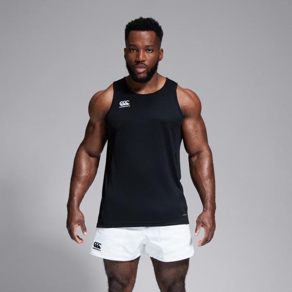 canterbury of new zealand MENS CLUB DRY SINGLET IN BLACK