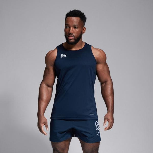 canterbury of new zealand MENS CLUB DRY SINGLET IN NAVY