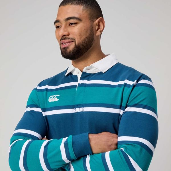 Canterbury Of New Zealand MENS ENGINEERED STRIPE RUGBY BLUE