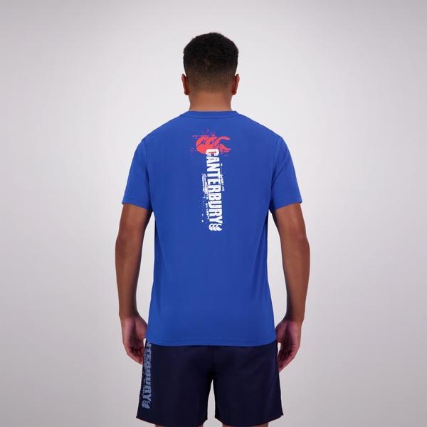 Canterbury Of New Zealand MENS FUNDAMENTALS BACK PRINT T-SHIRT BLUE