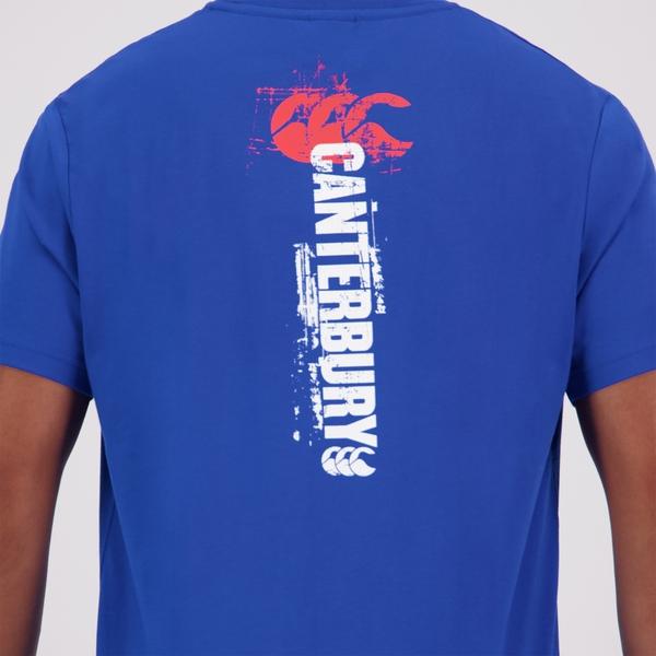 Canterbury Of New Zealand MENS FUNDAMENTALS BACK PRINT T-SHIRT BLUE