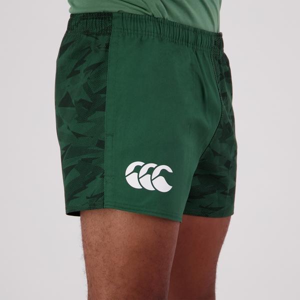 Canterbury Of New Zealand MENS FUNDAMENTALS CAMO HARLEQUIN SHORT GREEN