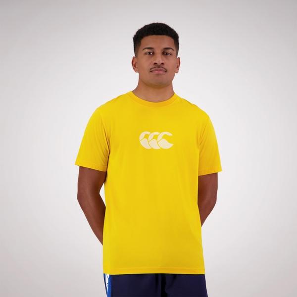 canterbury of new zealand MENS FUNDAMENTALS RADIAL T-SHIRT YELLOW
