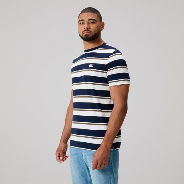 Canterbury Of New Zealand MENS FUNDAMENTALS STRIPE T-SHIRT NAVY