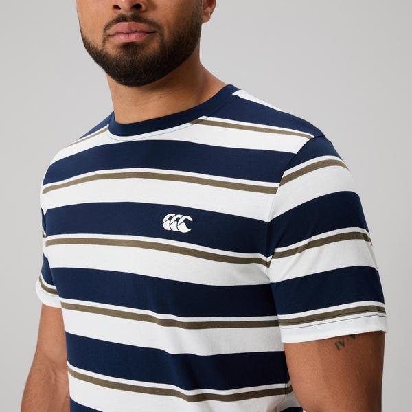 Canterbury Of New Zealand MENS FUNDAMENTALS STRIPE T-SHIRT NAVY