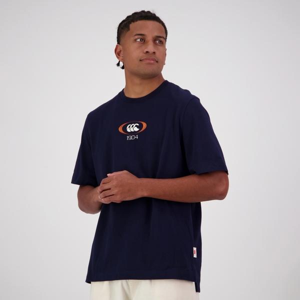 canterbury of new zealand MENS HERITAGE 1904 T-SHIRT NAVY