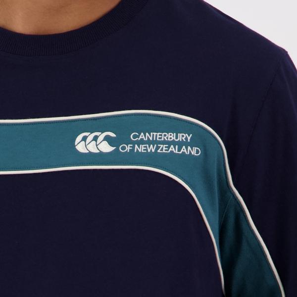 Canterbury Of New Zealand MENS HERITAGE PANELLED T-SHIRT NAVY