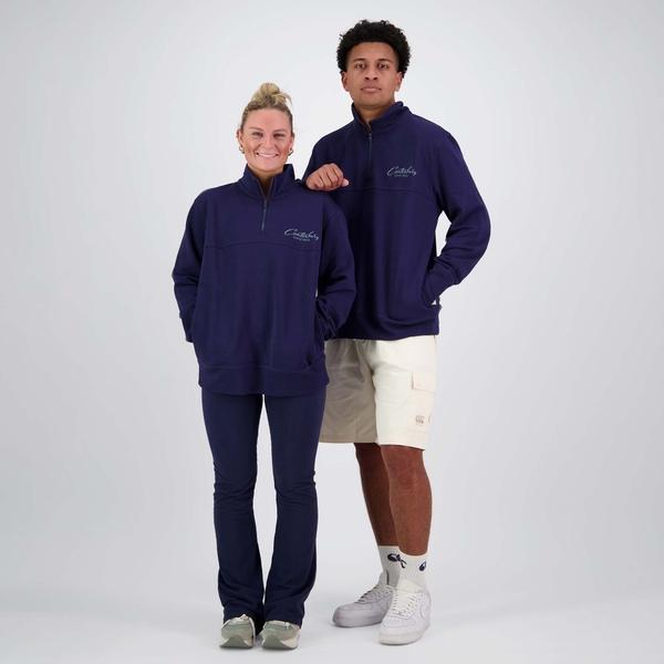 Canterbury Of New Zealand MENS HERITAGE QUARTER-ZIP SWEATER PEACOT