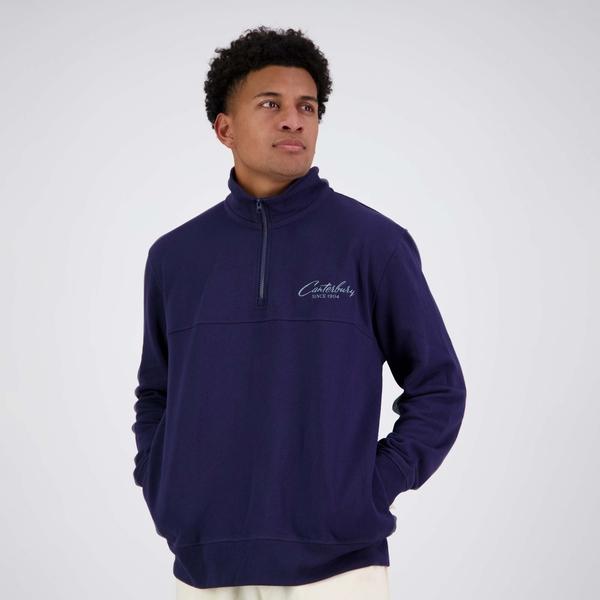 canterbury of new zealand MENS HERITAGE QUARTER-ZIP SWEATER PEACOT