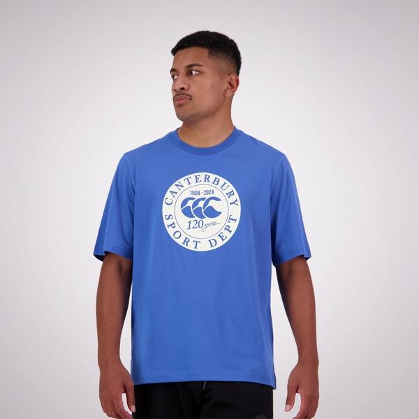 canterbury of new zealand MENS SPORT DEPT. LOGO T-SHIRT BLUE