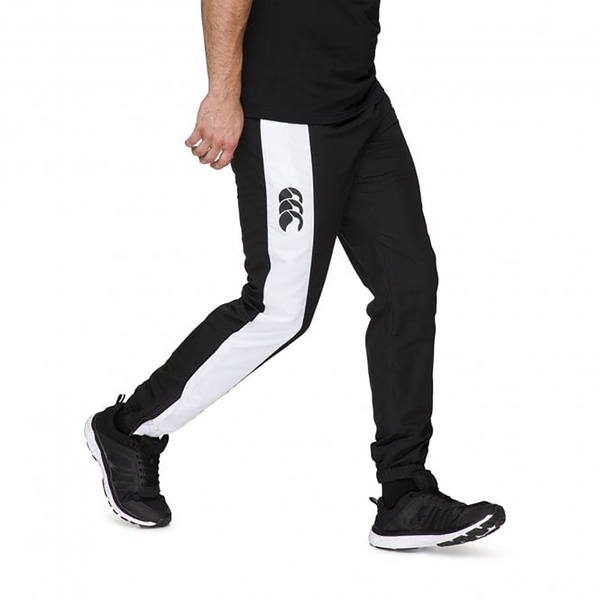 canterbury of new zealand MENS STRIPE CUFFED TRACKPANT BLACK