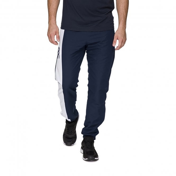 canterbury of new zealand MENS STRIPE CUFFED TRACKPANT NAVY