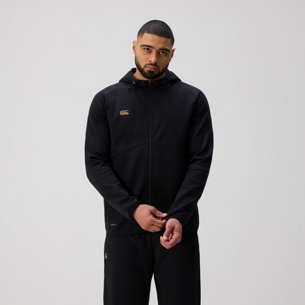 canterbury of new zealand MENS TEMPO+ FULL-ZIP HOODIE BLACK