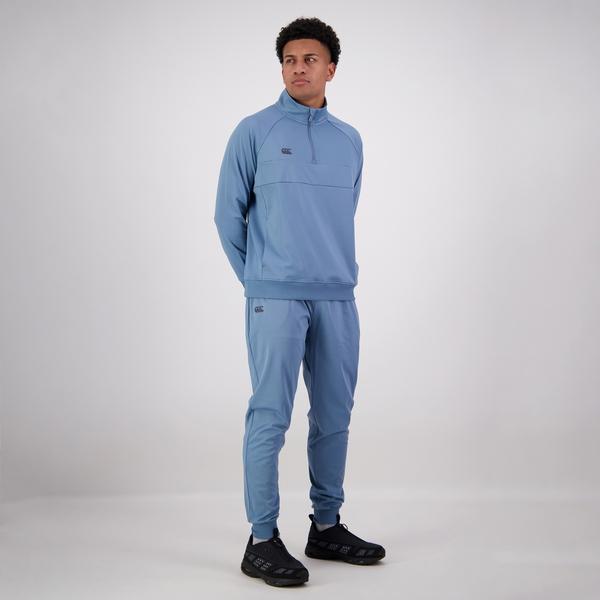 Canterbury Of New Zealand MENS TEMPO+ QUARTER ZIP SWEATER BLUE
