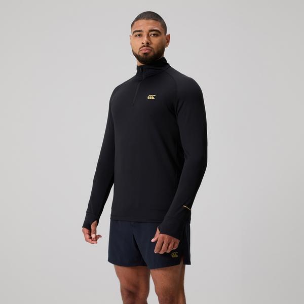 Canterbury Of New Zealand MENS TEMPO+ QUARTER-ZIP TRAINING TOP BLACK