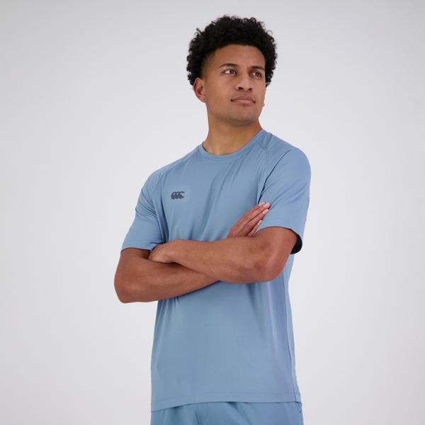 canterbury of new zealand MENS TEMPO+ TRAINING T-SHIRT BLUE