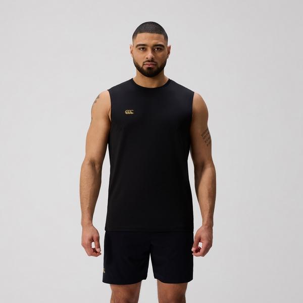 canterbury of new zealand MENS TEMPO+ TRAINING TANK BLACK