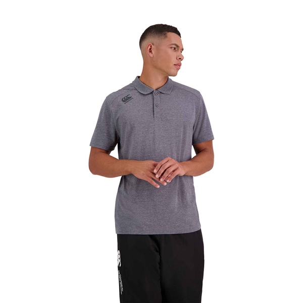 canterbury of new zealand MENS VAPODRI SHORT SLEEVE TEMPO POLO IN GREY