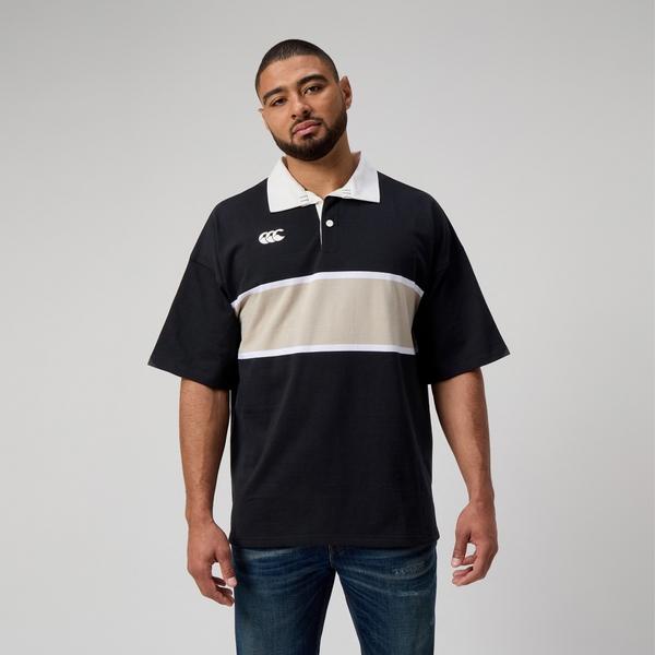 canterbury of new zealand MENS YARN DYE RUGBY BLACK