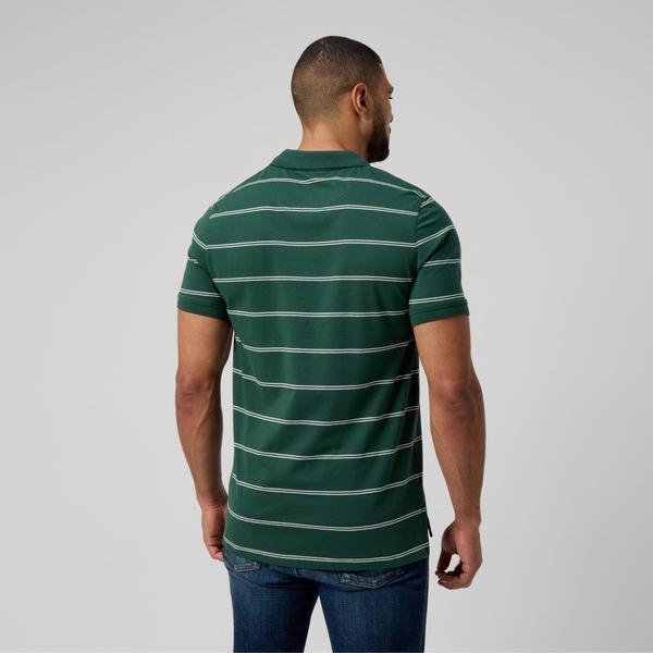 Canterbury Of New Zealand MENS YARN DYE STRIPE POLO GREEN