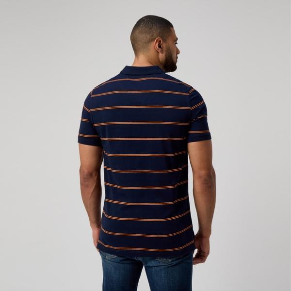 Canterbury Of New Zealand MENS YARN DYE STRIPE POLO NAVY