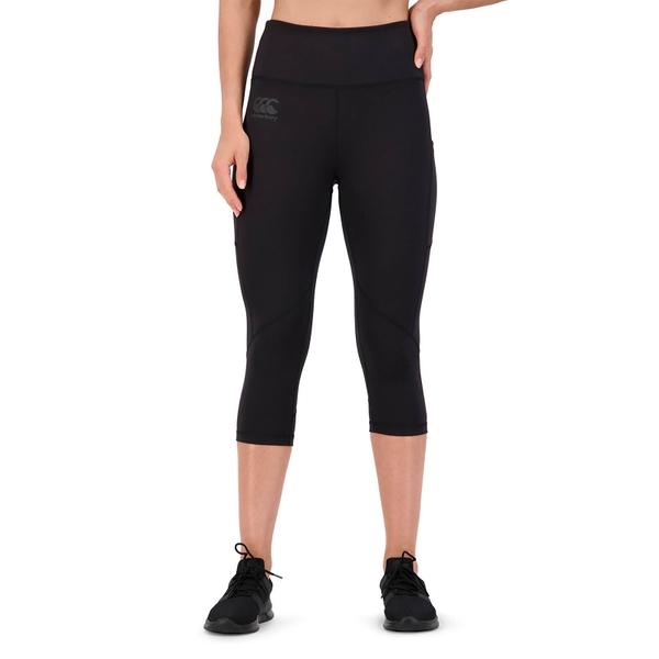 canterbury of new zealand WOMEN'S VAPODRI 3/4 TIGHT IN JET BLACK