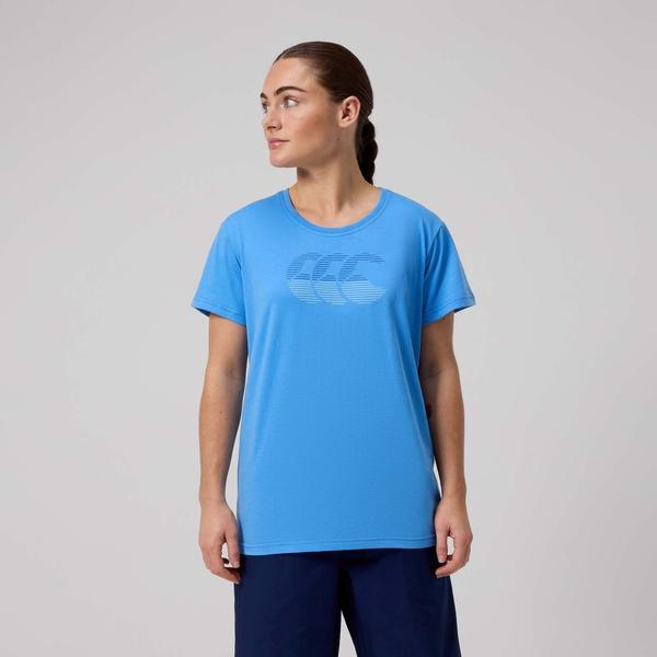 canterbury of new zealand WOMENS FUNDAMENTAL T-SHIRT BLUE