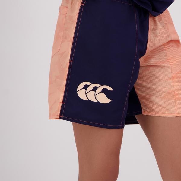 Canterbury Of New Zealand WOMENS FUNDAMENTALS CAMO HARLETIC SHORT PEACH