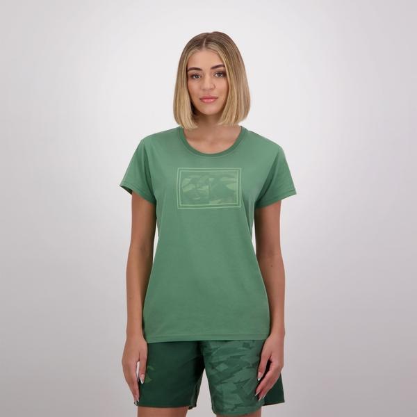 canterbury of new zealand WOMENS FUNDAMENTALS CAMO T-SHIRT GREEN