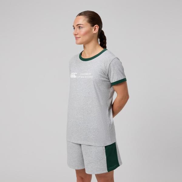 Canterbury Of New Zealand WOMENS LEGENDS RINGER T-SHIRT GREY