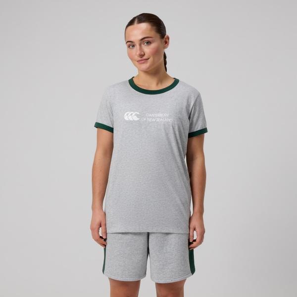 canterbury of new zealand WOMENS LEGENDS RINGER T-SHIRT GREY