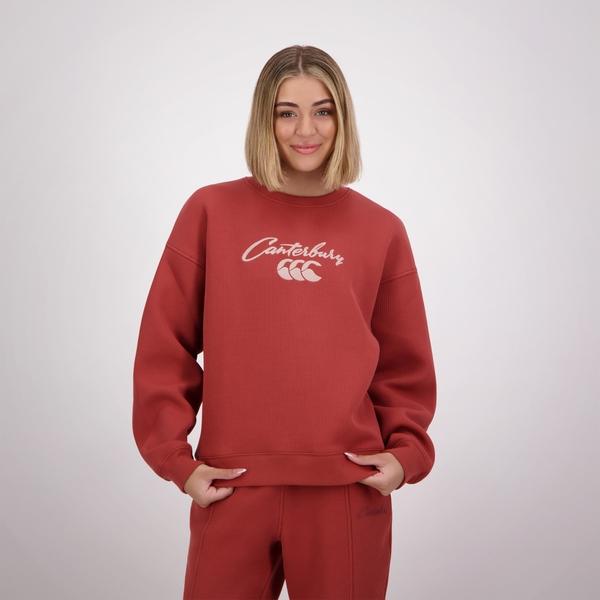 canterbury of new zealand WOMENS SCENE-SET CREW MARSALA