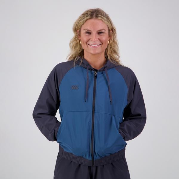 canterbury of new zealand WOMENS TEMPO+ HOODED JACKET INDIA INK
