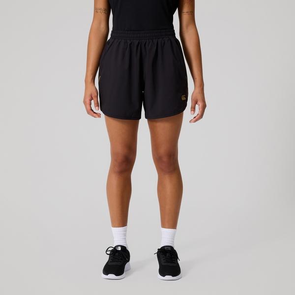 canterbury of new zealand WOMENS TEMPO+ TRAINING SHORT BLACK