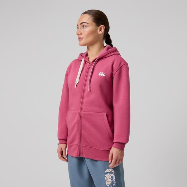 Canterbury Of New Zealand WOMENS UGLIES FULL ZIP HOODIE PINK