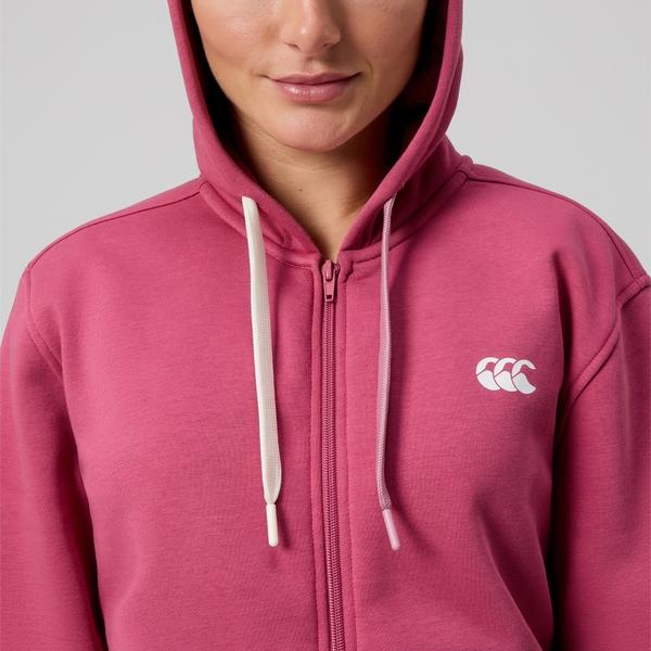 Canterbury Of New Zealand WOMENS UGLIES FULL ZIP HOODIE PINK