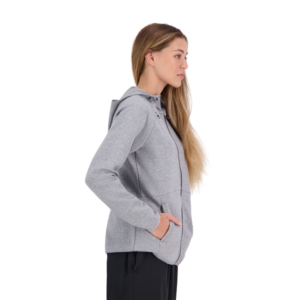 Canterbury Of New Zealand WOMENS VAPODRI FULL ZIP TEMPO HOODED SWEATSHIRT IN GREY