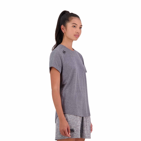 Canterbury Of New Zealand WOMENS VAPODRI SHORT SLEEVE TEMPO T-SHIRT IN GREY