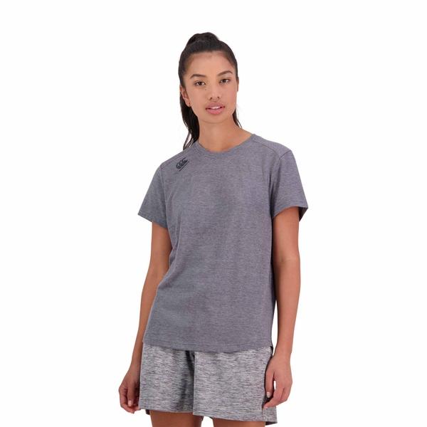 canterbury of new zealand WOMENS VAPODRI SHORT SLEEVE TEMPO T-SHIRT IN GREY