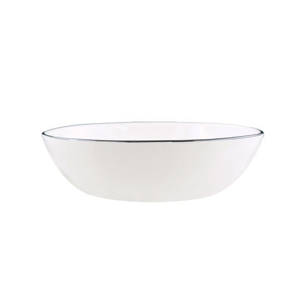 Canvas Home Abbesses Black Rim Porcelain Pasta Bowl Set Of 4
