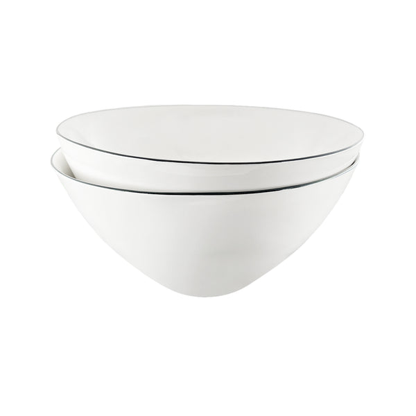 canvas home Abbesses Black Rim Porcelain Serving Bowl Set of 2