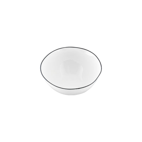 Canvas Home Abbesses Black Rim Porcelain Small Bowl - Set Of 4