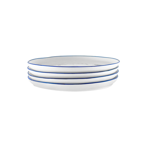 canvas home Abbesses Blue Rim Porcelain Salad Plate Set of 4