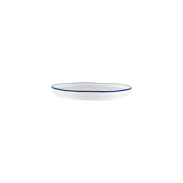 Canvas Home Abbesses Blue Rim Porcelain Tidbit Plate Set Of 4